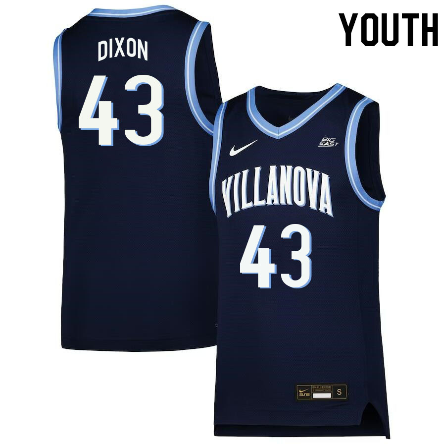 Youth #43 Eric Dixon Willanova Wildcats College 2022-23 Basketball Stitched Jerseys Sale-Navy